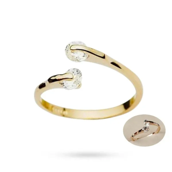Bague réglable zirconiums blanc