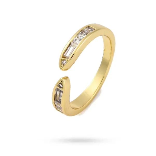 Bague réglable serpent zirconiums blanc