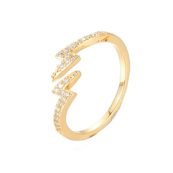 Bague réglable diamants CZ éclair