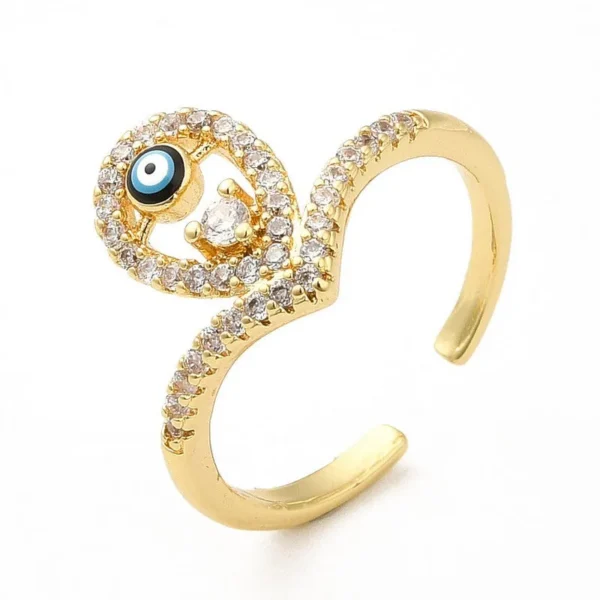 Bague réglable lignée de zirconium œil Oriental