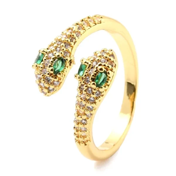 Bague réglable diamant CZ serpent