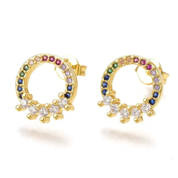 Boucles d'oreilles Cercle avec diamants CZ couleurs