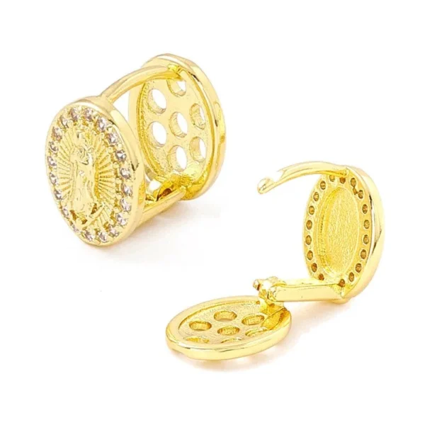 Boucles d'oreilles zirconiums Marie or 10 mm