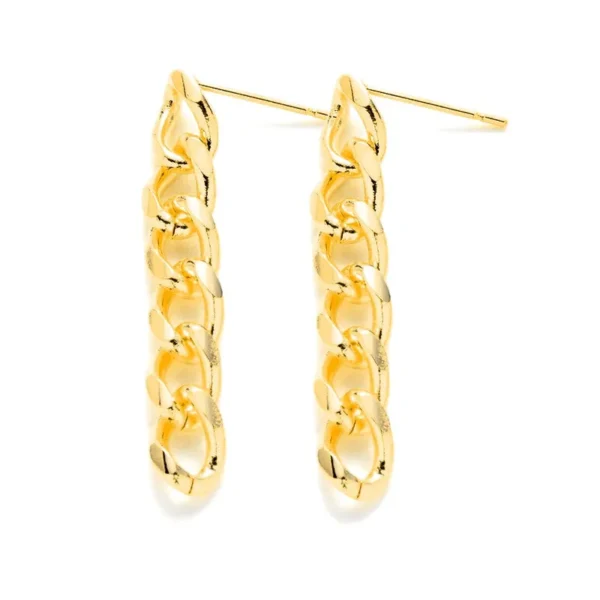 Boucles d'oreilles chaîne gourmette or
