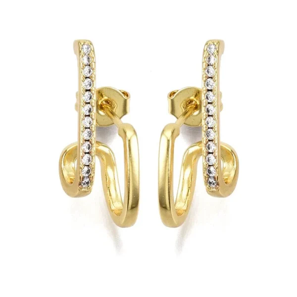 Boucles d'oreilles lignée de strass