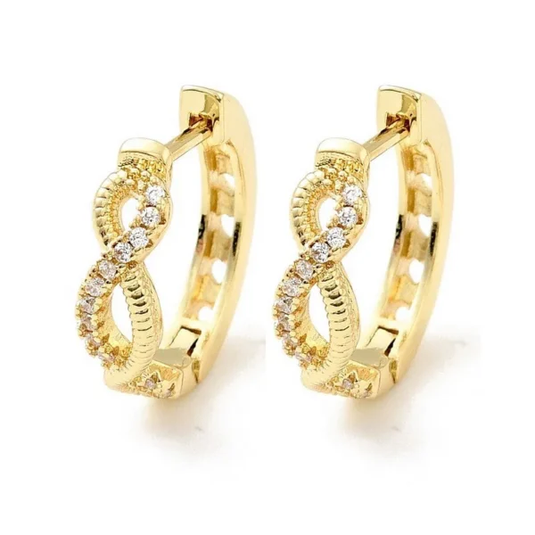 Boucles d'oreilles Créoles avec le sigle infini serti de zirconium