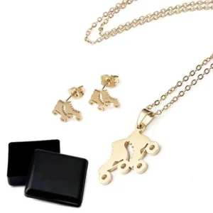 Ensemble collier & Boucles d'oreilles roller