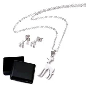 Ensemble collier & Boucles d'oreilles Lévrier