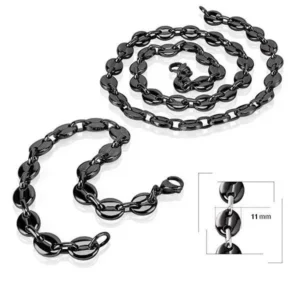 Parure - Grain de café ( 11mm ) - Couleur anthracite