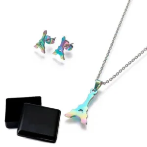 Ensemble collier & Boucles d'oreilles les reflets tour eiffel