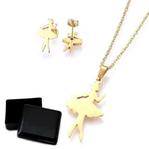 Ensemble collier & Boucles d'oreilles danseuse doré