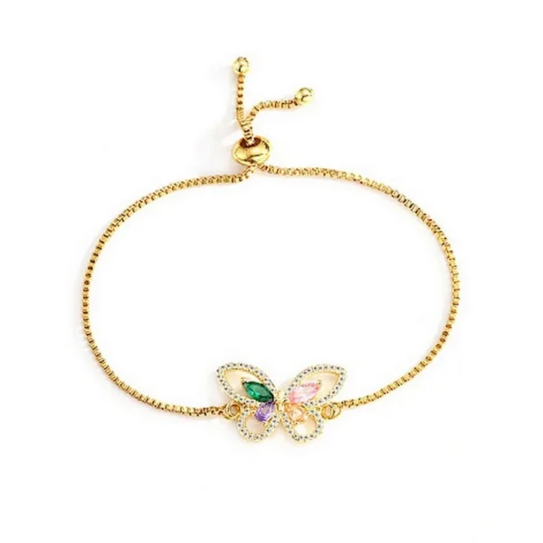 Bracelet - coulissant papillon avec zirconiums sertis
