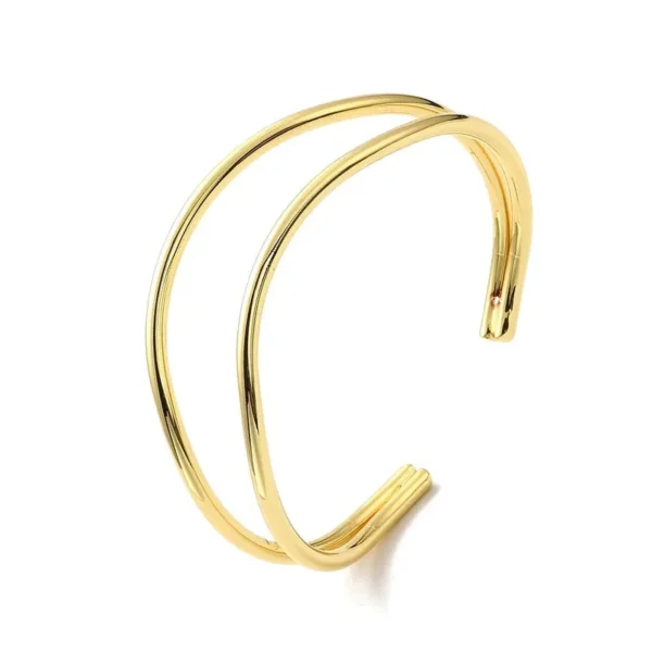 Bracelet manchette doré 2 rangs
