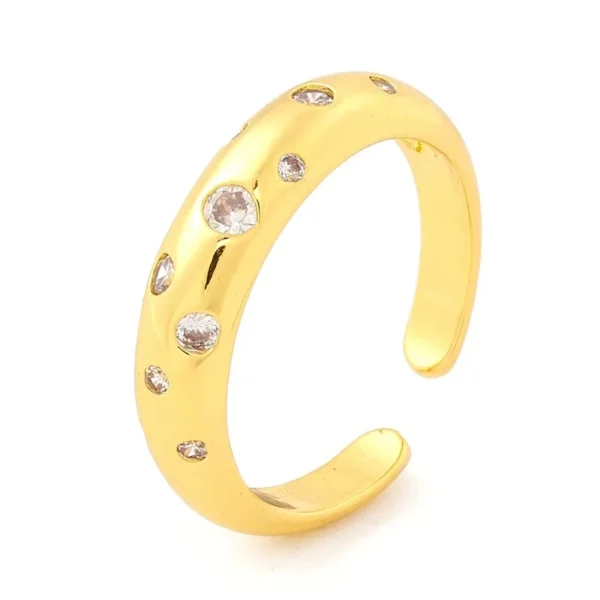 Bague réglable anneau diamant CZ