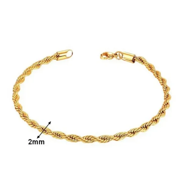 Bracelet - Mailles torsadées 2 mm