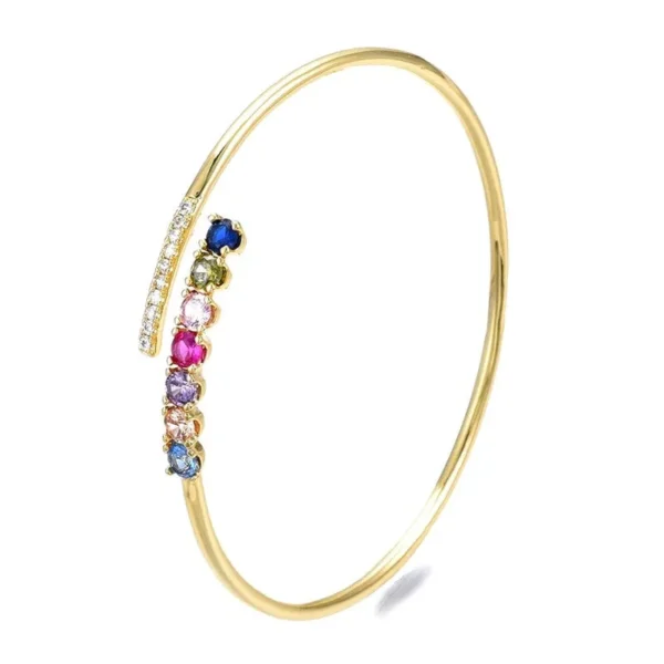 Bracelet lignée de zirconiums colorés