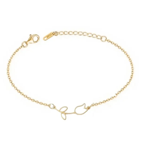 Bracelet souple maille forçat fleur