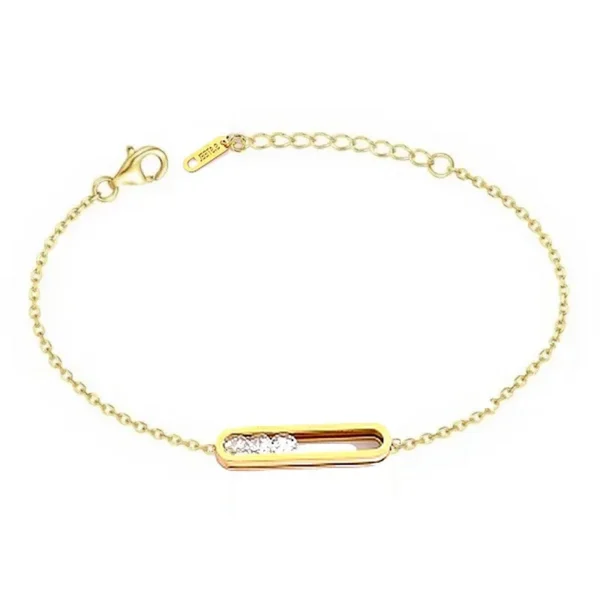 Bracelet acier - ligné de zirconiums