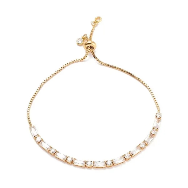 Bracelet - coulissant avec zirconiums blanc