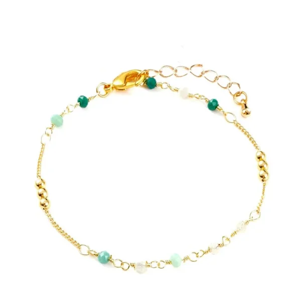 Bracelet - perles de verre et laiton