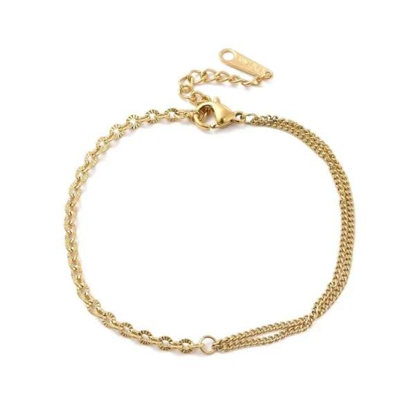 Bracelet souple double chaîne