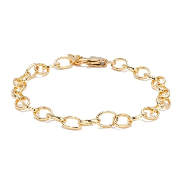 Bracelet souple or diamant CZ chaîne forçat