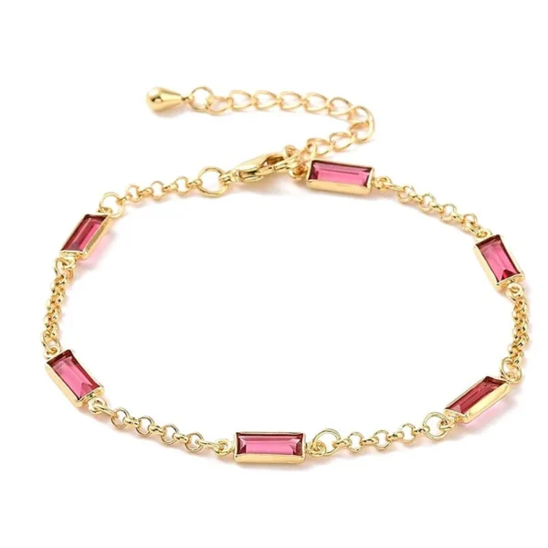 Bracelet souple or diamant rectangle rose