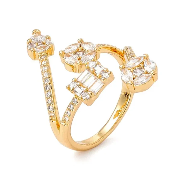 Bague réglable diamants CZ