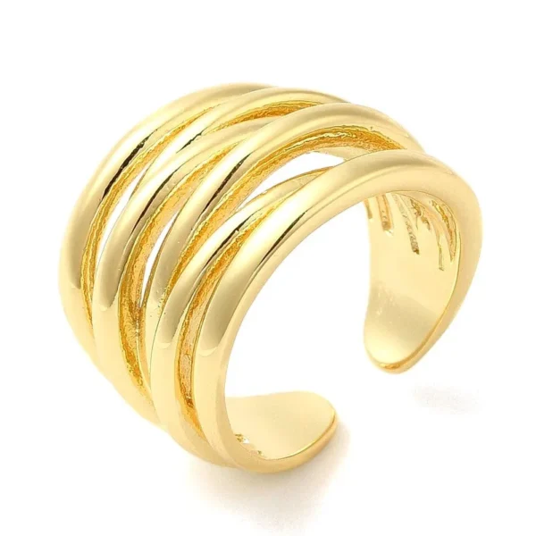 Bague réglable manchette entrelacée