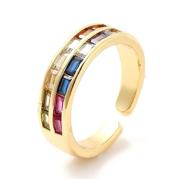 Bague réglable alliance zirconiums couleurs sertis