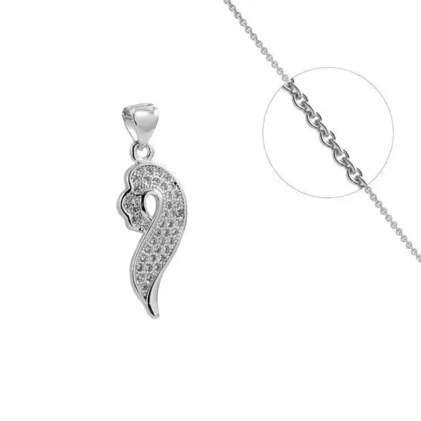 Collier pendentif original serti de zirconiums