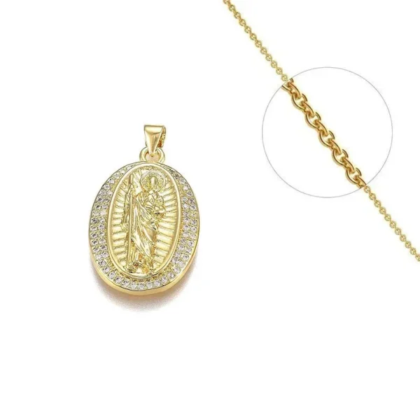 Collier chaîne et son pendentif serti de zirconiums