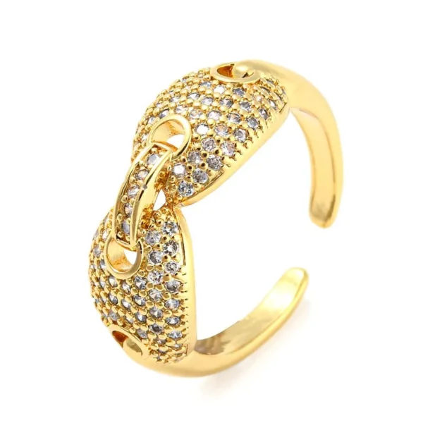 Bague réglable entrelacé diamants CZ