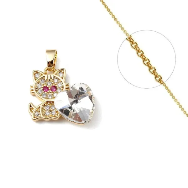 Collier chaîne et pendentif avec zirconium blanc