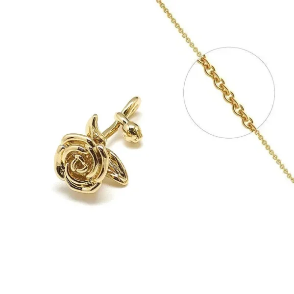 Collier chaîne et pendentif rose