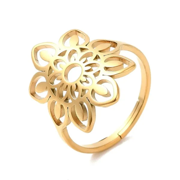 Bague réglable fleur largeur 20 mm