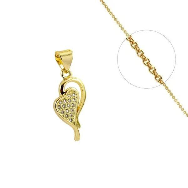 Collier cœur original serti de zirconiums