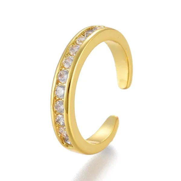 Bague de pied orteil réglable diamants CZ or