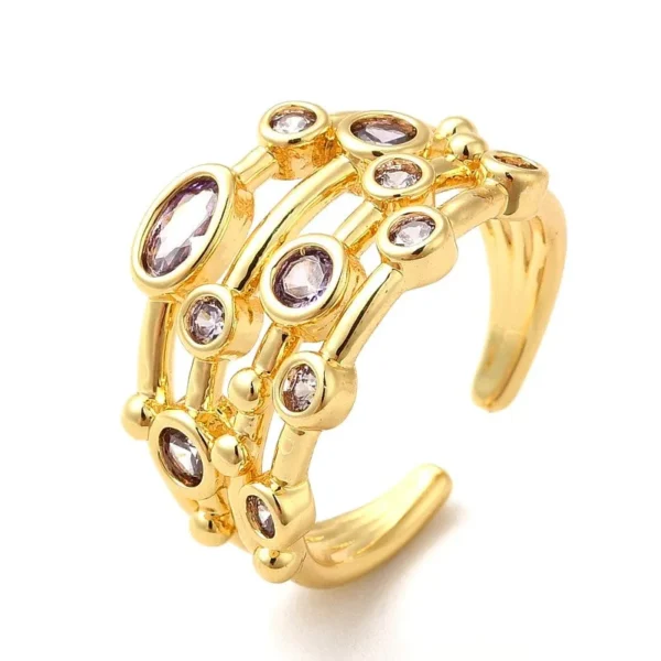 Bague réglable multitude de diamants CZ