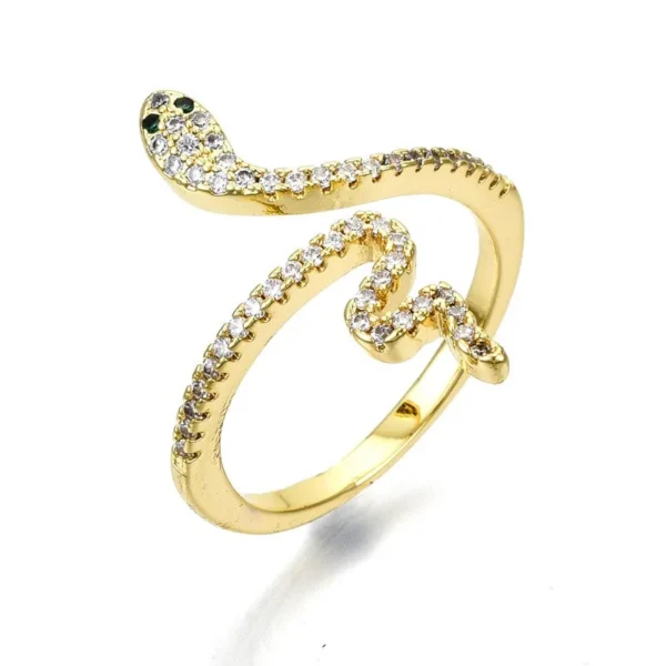 Bague réglable serpent diamants CZ