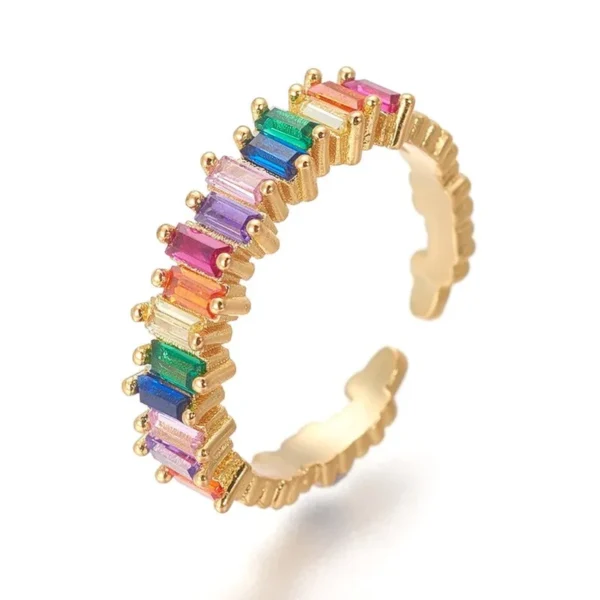 Bague réglable diamants CZ couleurs