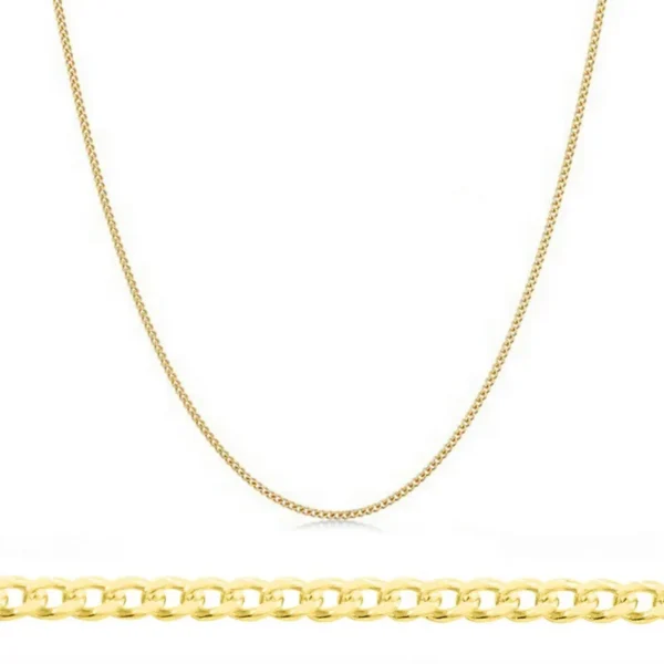 Collier chaîne - Maille gourmette 45 + 5 cm - 1.2 mm