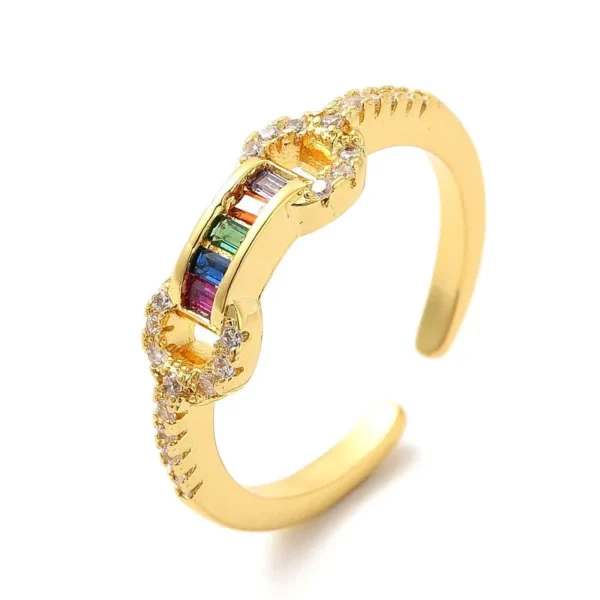 Bague réglable diamants CZ couleurs