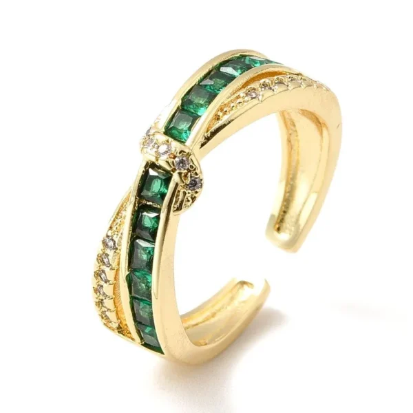 Bague réglable entrelacé diamant CZ