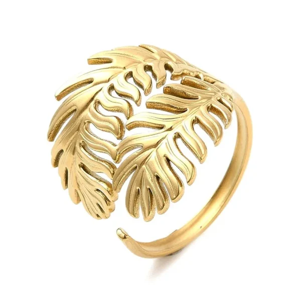 Bague réglable feuille